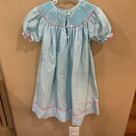 Smocked Dress with Bunnies - Picture 4 of 5